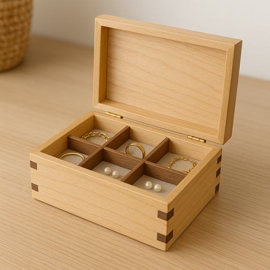 Boîte à bijoux en bois compartimentée – Artisanat raffiné et organisation élégante